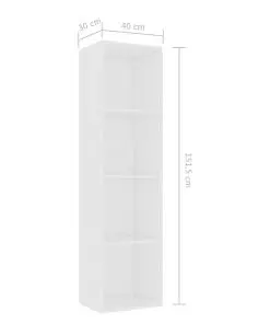 vidaXL Book Cabinet White 40x30x151.5 cm Chipboard