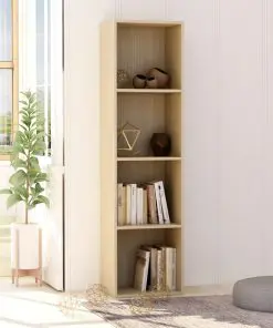 vidaXL Book Cabinet Sonoma Oak 40x30x151.5 cm Chipboard