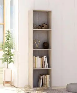 vidaXL Book Cabinet Concrete Grey 40x30x151.5 cm Chipboard