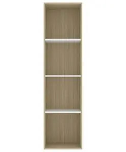 vidaXL Book Cabinet White and Sonoma Oak 40x30x151.5 cm Chipboard