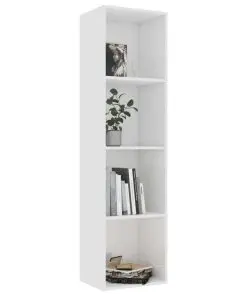 vidaXL Book Cabinet High Gloss White 40x30x151,5 cm Chipboard