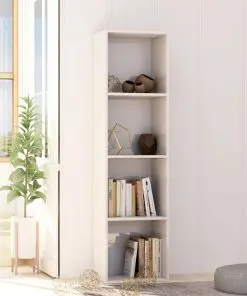 vidaXL Book Cabinet High Gloss White 40x30x151,5 cm Chipboard