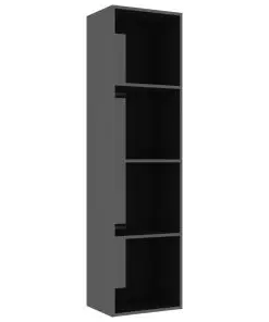 vidaXL Book Cabinet High Gloss Black 40x30x151,5 cm Chipboard