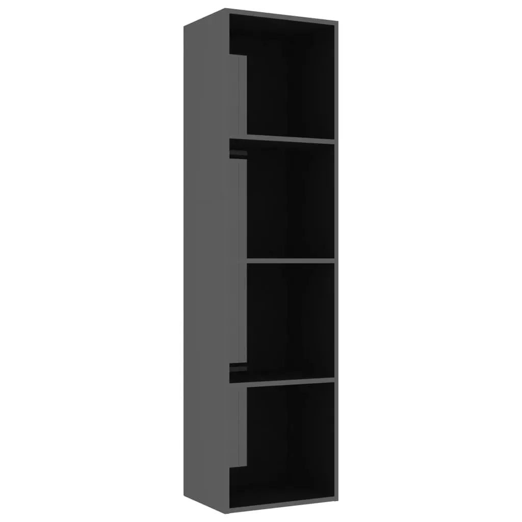 vidaXL Book Cabinet High Gloss Black 40x30x151,5 cm Chipboard