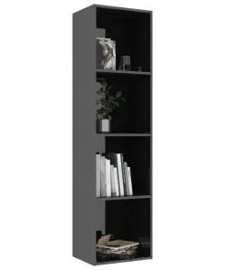 vidaXL Book Cabinet High Gloss Black 40x30x151,5 cm Chipboard