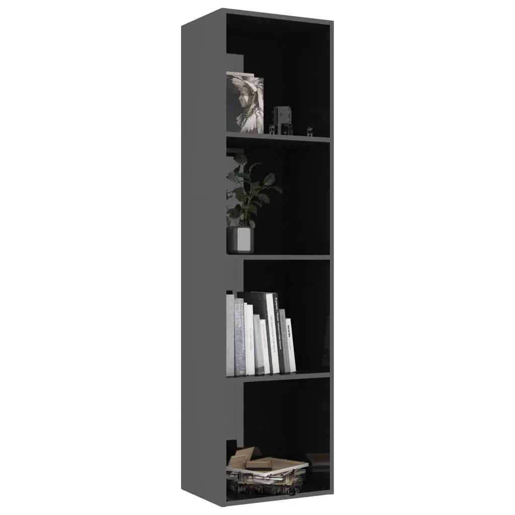 vidaXL Book Cabinet High Gloss Black 40x30x151,5 cm Chipboard