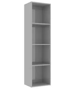 vidaXL Book Cabinet High Gloss Grey 40x30x151,5 cm Chipboard