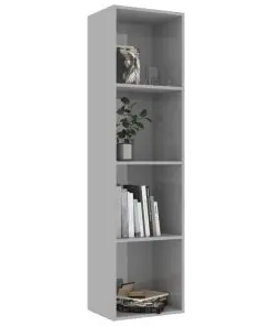 vidaXL Book Cabinet High Gloss Grey 40x30x151,5 cm Chipboard