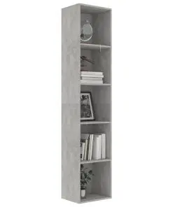 vidaXL Book Cabinet Concrete Grey 40x30x189 cm Chipboard