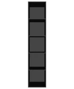 vidaXL Book Cabinet High Gloss Black 40x30x189 cm Chipboard