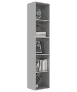 vidaXL Book Cabinet High Gloss Grey 40x30x189 cm Chipboard