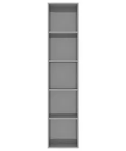 vidaXL Book Cabinet High Gloss Grey 40x30x189 cm Chipboard