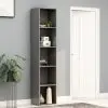 vidaXL Book Cabinet High Gloss Grey 40x30x189 cm Chipboard