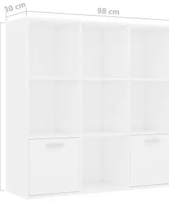 vidaXL Book Cabinet White 98x30x98 cm Chipboard