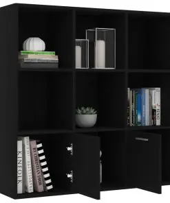 vidaXL Book Cabinet Black 98x30x98 cm Chipboard