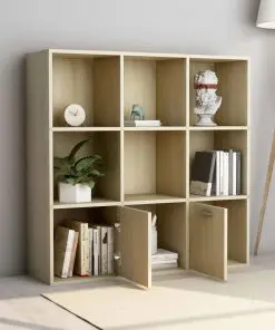 vidaXL Book Cabinet Sonoma Oak 98x30x98 cm Chipboard
