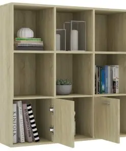 vidaXL Book Cabinet Sonoma Oak 98x30x98 cm Chipboard
