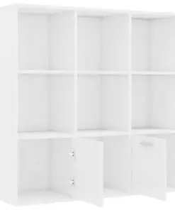 vidaXL Book Cabinet High Gloss White 98x30x98 cm Chipboard