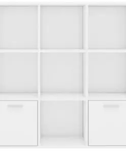 vidaXL Book Cabinet High Gloss White 98x30x98 cm Chipboard