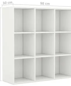 vidaXL Book Cabinet White 98x30x98 cm Chipboard