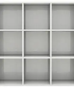 vidaXL Book Cabinet High Gloss White 98x30x98 cm Chipboard
