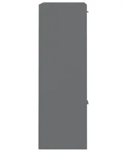 vidaXL Storage Cabinet High Gloss Grey 60×29.5×90 cm Chipboard