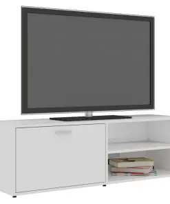 vidaXL TV Cabinet High Gloss White 120x34x37 cm Chipboard