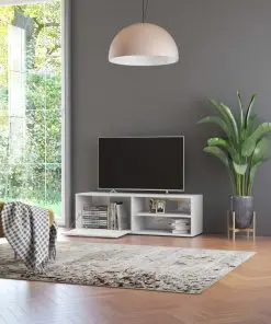 vidaXL TV Cabinet High Gloss White 120x34x37 cm Chipboard