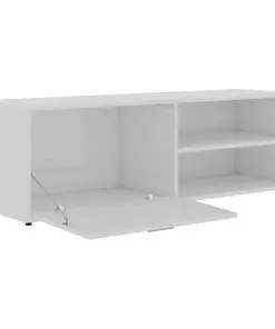 vidaXL TV Cabinet High Gloss White 120x34x37 cm Chipboard