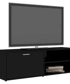 vidaXL TV Cabinet High Gloss Black 120x34x37 cm Chipboard