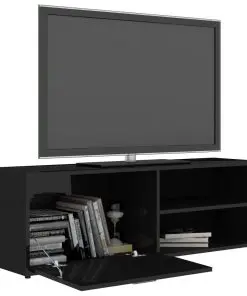 vidaXL TV Cabinet High Gloss Black 120x34x37 cm Chipboard