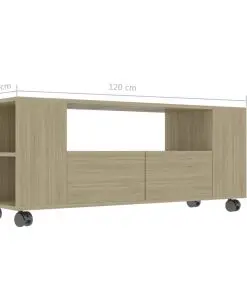 vidaXL TV Cabinet Sonoma Oak 120x35x43 cm Chipboard