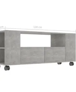 vidaXL TV Cabinet Concrete Grey 120x35x43 cm Chipboard