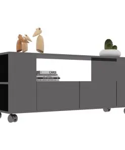 vidaXL TV Cabinet High Gloss Grey 120x35x43 cm Chipboard