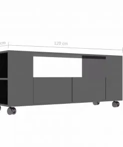 vidaXL TV Cabinet High Gloss Grey 120x35x43 cm Chipboard