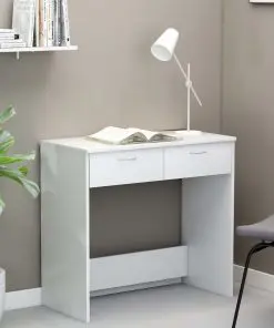 vidaXL Desk White 80x40x75 cm Chipboard