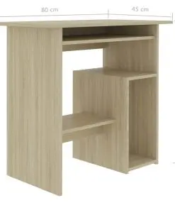 vidaXL Desk Sonoma Oak 80x45x74 cm Chipboard