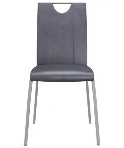 vidaXL Dining Chairs 6 pcs Suede Grey Faux Leather