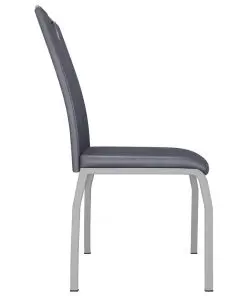 vidaXL Dining Chairs 6 pcs Suede Grey Faux Leather