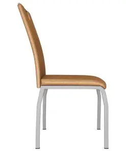 vidaXL Dining Chairs 6 pcs Brown Faux Leather