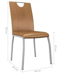 vidaXL Dining Chairs 6 pcs Brown Faux Leather