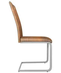 vidaXL Dining Chairs 6 pcs Suede Brown Faux Leather