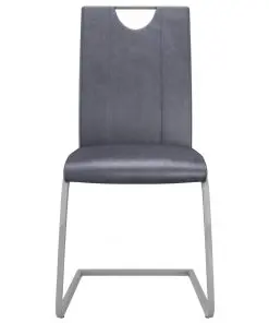 vidaXL Dining Chairs 6 pcs Suede Grey Faux Leather