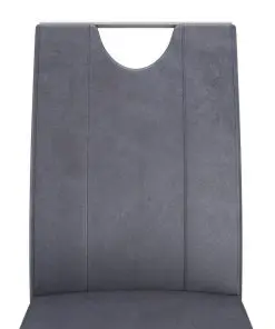 vidaXL Dining Chairs 6 pcs Suede Grey Faux Leather