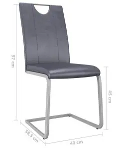 vidaXL Dining Chairs 6 pcs Suede Grey Faux Leather