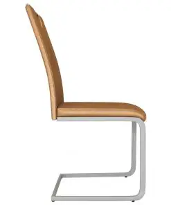 vidaXL Dining Chairs 6 pcs Brown Faux Leather