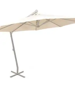 vidaXL Hanging Parasol 350 cm Sand Aluminium Pole
