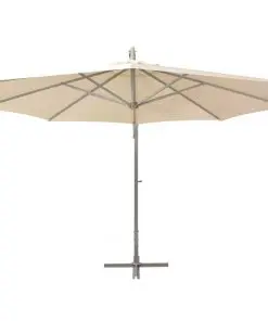 vidaXL Hanging Parasol 350 cm Sand Aluminium Pole