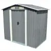 vidaXL Garden Storage Shed Grey Metal 204x132x186 cm