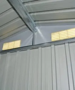 vidaXL Garden Storage Shed Grey Metal 204x132x186 cm